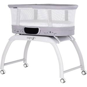 Chipolino Бебешка кошара-люлка с LED дисплей Chipolino - Sogno, сива (KOSSG02501GR) - baby