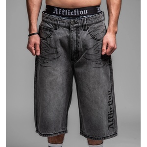 AFFLICTION мъжки къси панталони jeans AFFLICTION - CROSSED IN CHAINS - washed сиви - 110XW128-CH