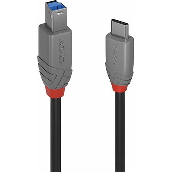 Lindy Кабел Lindy Anthra Line (LNY-36666), от USB-C(м) към USB-B(м), 1m, черен, 5Gbps (LNY-36666)