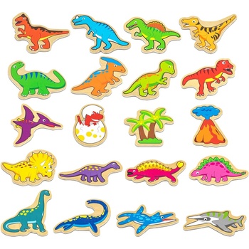 Viga Toys Дървени магнитни фигурки, Viga - Динозаври (50289)
