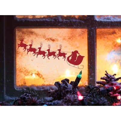 Nalepte.cz Santa a soby nálepka na stenu 235 x 120 cm