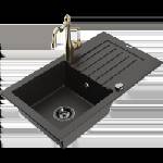 Mexen Pablo Гранитна мивка с 1 отделение с отцедник и кухненски смесител (6510-75-670700-50-B)