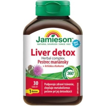 Jamieson Liver detox Herbal complex - Бял трън + Артишок и Куркума 30 таблетки
