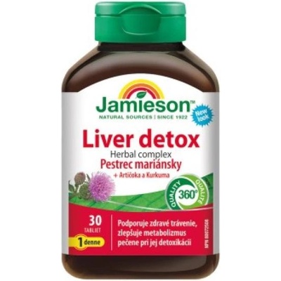 Jamieson Liver detox Herbal complex - Бял трън + Артишок и Куркума 30 таблетки