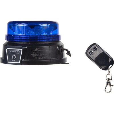 Stualarm AKU LED maják, 12x3W modrý, dálkové ovládání, magnet wlbat185blRE | Zboží Auto