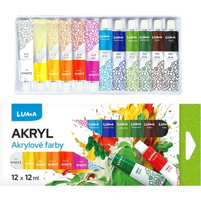 Luma Barvy akrylové sada 12 barev 12 ml – Zboží Dáma Luma Barvy akrylové sada 12 barev 12 ml – Zboží Dáma
