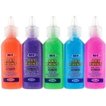 Teddies Barvy/Lepidlo na sklo třpytivé 5ks na kartě