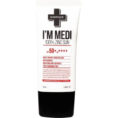 Suntique I'm Medi 100% Zinc Sun SPF 50+ PA++++, слънцезащитен крем за лице (8809548590460)