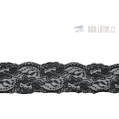 Elastická čipka čierna, 100 mm