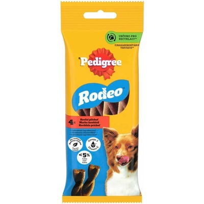 Pedigree Rodeo pochúťka pre psy s hovädzím 4 ks 70 g