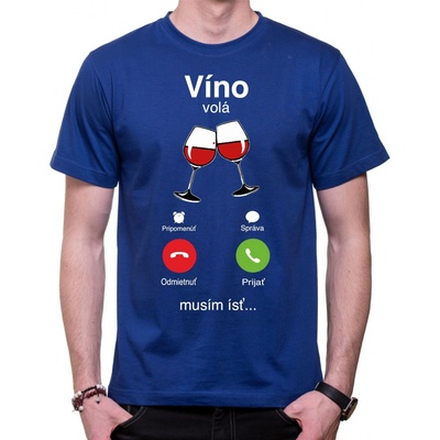 Fajntričko tričko Víno volá Phone kráľovská modrá