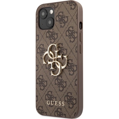 Guess PU 4G Metal Logo zadné iPhone 13, hnedé
