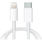 Planet Tech Кабел съместим с iPhone, 20W, USB-C /Lightning USB Cable, 1 метър, Бял (MK0X2AM/A)
