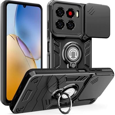 ZTE Blade A56 калъф - PC+TPU, плъзгаща се защита на камерата, подставка, протектор, 2 цвята