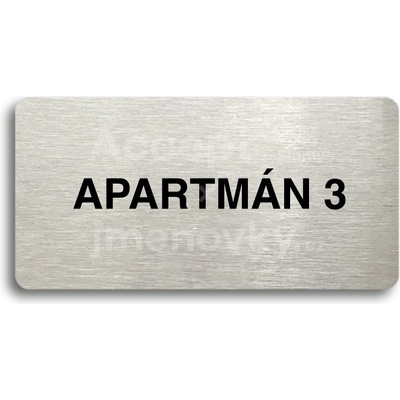 ACCEPT Piktogram APARTMÁN 3 - stříbrná tabulka - černý tisk bez rámečku