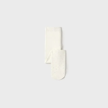 Mayoral Чорапогащник за бебе момиче в мръсно бял цвят със златисти точки Майорал