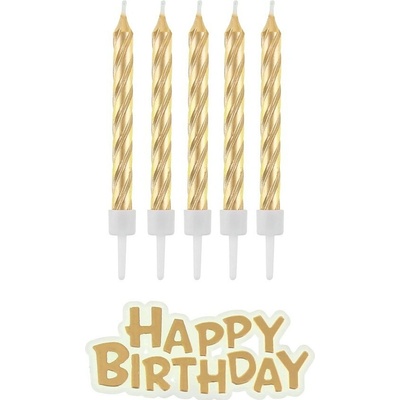 Svíčky nápis Happy Birthday 8 cm 16 ks