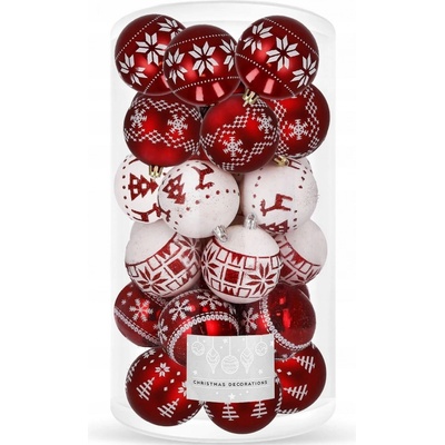 SPRINGOS Vánoční baňky červeno-bílé mix 5cm sada 30ks CA0151-XG – Zboží Dáma