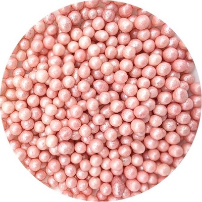 Cukrovo-rýžové perly růžové perleťové 7mm 80g - I LOVE CAKES