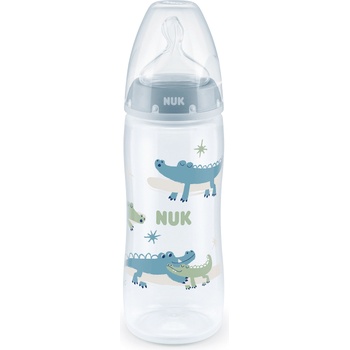 Nuk Шише със силиконов биберон NUK - First Choice, TC, 360 ml, 6 - 18 месеца, Синьо (10216248-Син)