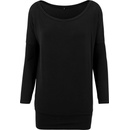 Build Your Brand Ľahké predĺžené dámske tričko s dlhým rukávom Čierna