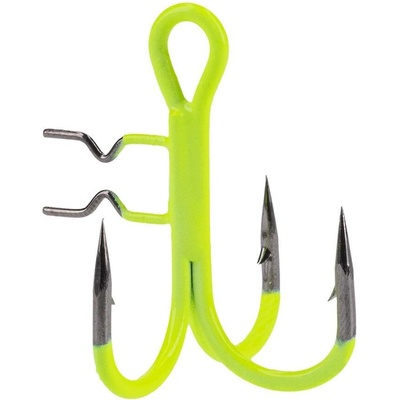 Mikado Trojháčky Jaws Vertical Fluo Žlutý vel. 1 4 ks