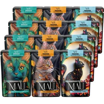 MAU Mus Mix příchutí Kachna, tuňák a srnčí jelen 6x85 g