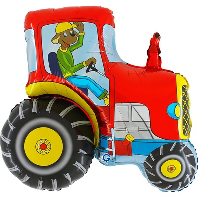 GRABO Balonek fóliový Traktor červený, 76 cm