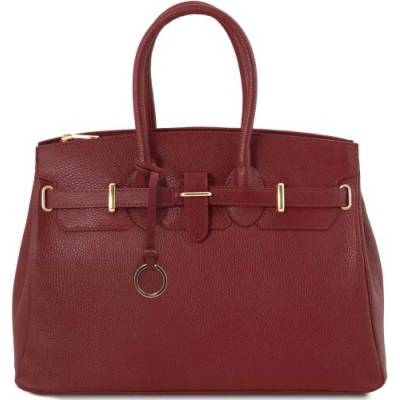 Tuscany Leather Kožená kabelka so zlatými kovovými detailmi červená 1529 1 4