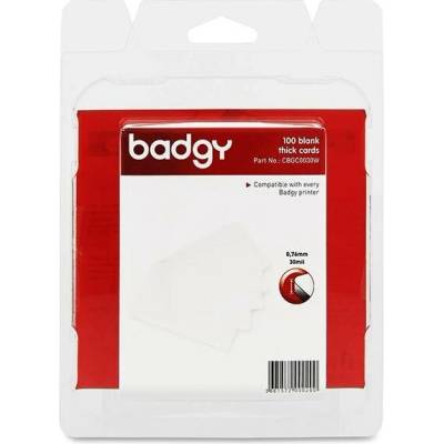 BADGY PVC Cards x100 - Thick (30mil - 0,76 mm) CBGC0030W