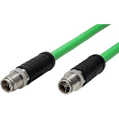 Metz Connect 142M6X11020 SF/UTP kat. 6a, M12 8pin (M) kód X - M12 8pin (M) kód X, ohebný, 2m