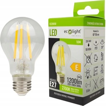 ECOLIGHT LED žiarovka filament E27 10W teplá biela