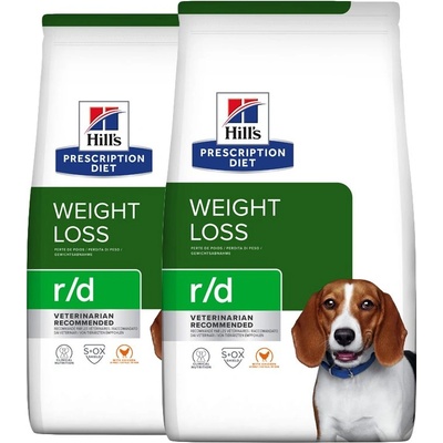Hill's Hill s Prescription Diet r/d Контрол на теглото гранули за кучета 2 x 10 кг