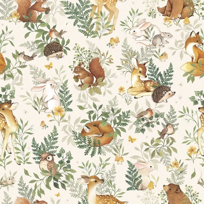 Lilipinso Detská tapeta Forest Friends 10 m x 50 cm