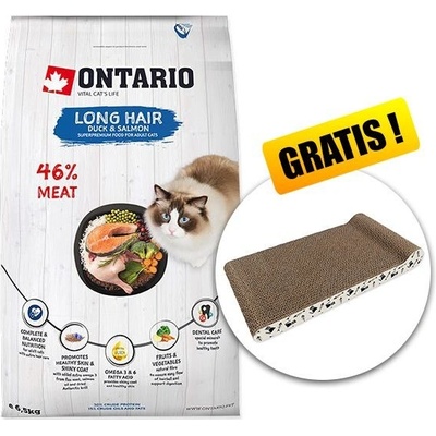 Ontario Cat Long Hair Duck & Salmon 6,5 kg