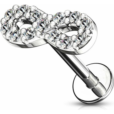 MARRE Piercing do brady ležatá osmička 1,2 x 8 mm (ocelová) LB1083-1208-C