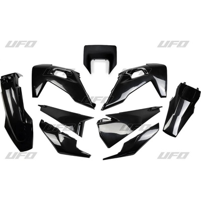 UFO kompletní sada plastů HUSQVARNA TE 150 / 250 / 300 20-23, FE 250 / 350 / 450 / 501 20-23 s krytem světla barva černá (HU623E001)