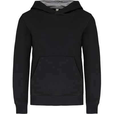 Kariban Mikina s kapucí K453 dětská 1TE-K453-Black/Fine Grey