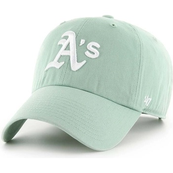 47 brand Памучна шапка с козирка 47 brand MLB Oakland Athletics в зелено с апликация (B.NLRGW18GWS.YQ)