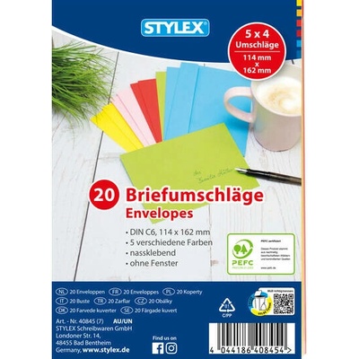 Stylex obálky farebné C6 20 ks