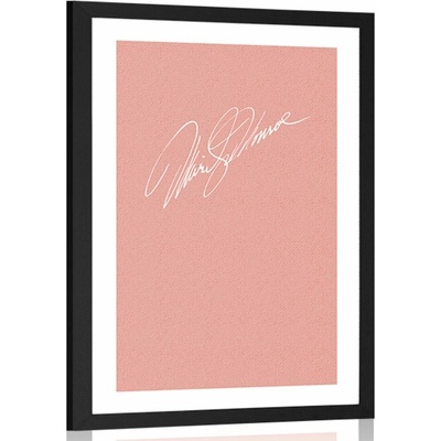 Plakát s paspartou podpis Marilyn Monroe - 60x90 black