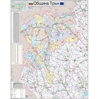 Mapmedia Карта на община Трън