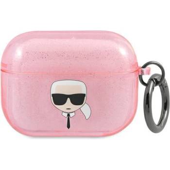 Karl Lagerfeld Калъф Karl Lagerfeld KLAPUKHGP Glitter Калъф Karl`s Head, за Apple AirPods Pro, розов (KF000838-0)