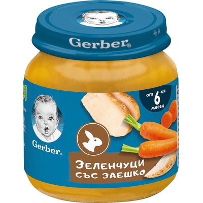 Gerber - Пюре зеленчуци със заешко 6 месец 125 гр