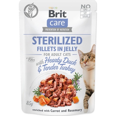 Brit Care Cat Sterilized Fillets in Jelly Hearty Duck & Tender Turkey 6 x 85 g