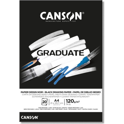 Canson Skicák Graduate Black Drawing 20 listů 120 gsm A4