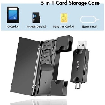Image 1 of LogiLink Cardreader USB3A/C, SD/MicroSD, Case (CR0049)