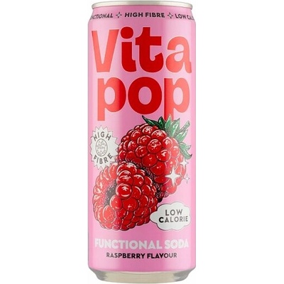 Vitapop Sycený nealkoholický nápoj s malinovou příchutí 330 ml