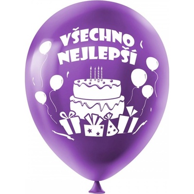 Balónek nafukovací sáček standard 23cm Všechno nejlepší mix