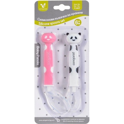 Cangaroo Силиконови лъжици Baby Panda F1607 розов (3800146261863)